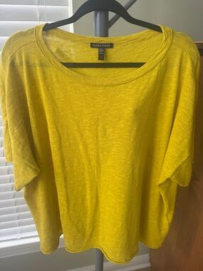 Eileen Fisher Organic Linen Cotton Slub Bateau Neck Top